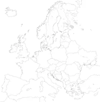 A white and black europe map!